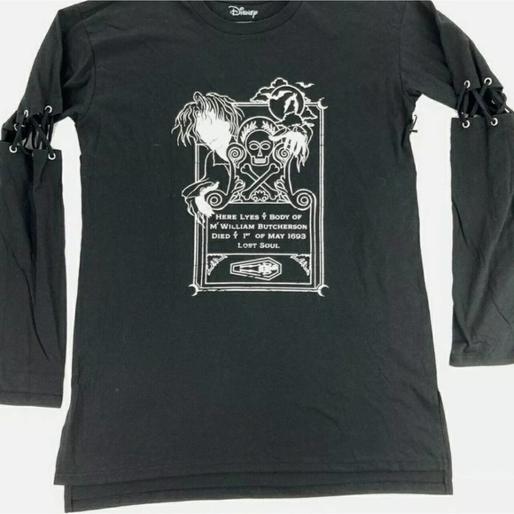 𝅺Hocus Pocus Billy Butcherson, Black Long‎ Sleeve Cotton Shirt Size L Disney - Picture 5 of 11